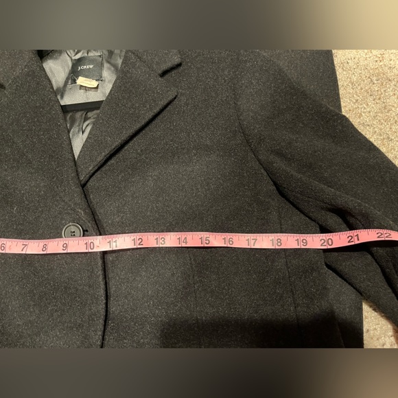 J. Crew Wool Cashmere Blend Blazer Coat 12 Black Button Front Pockets #6601 - Picture 5 of 8